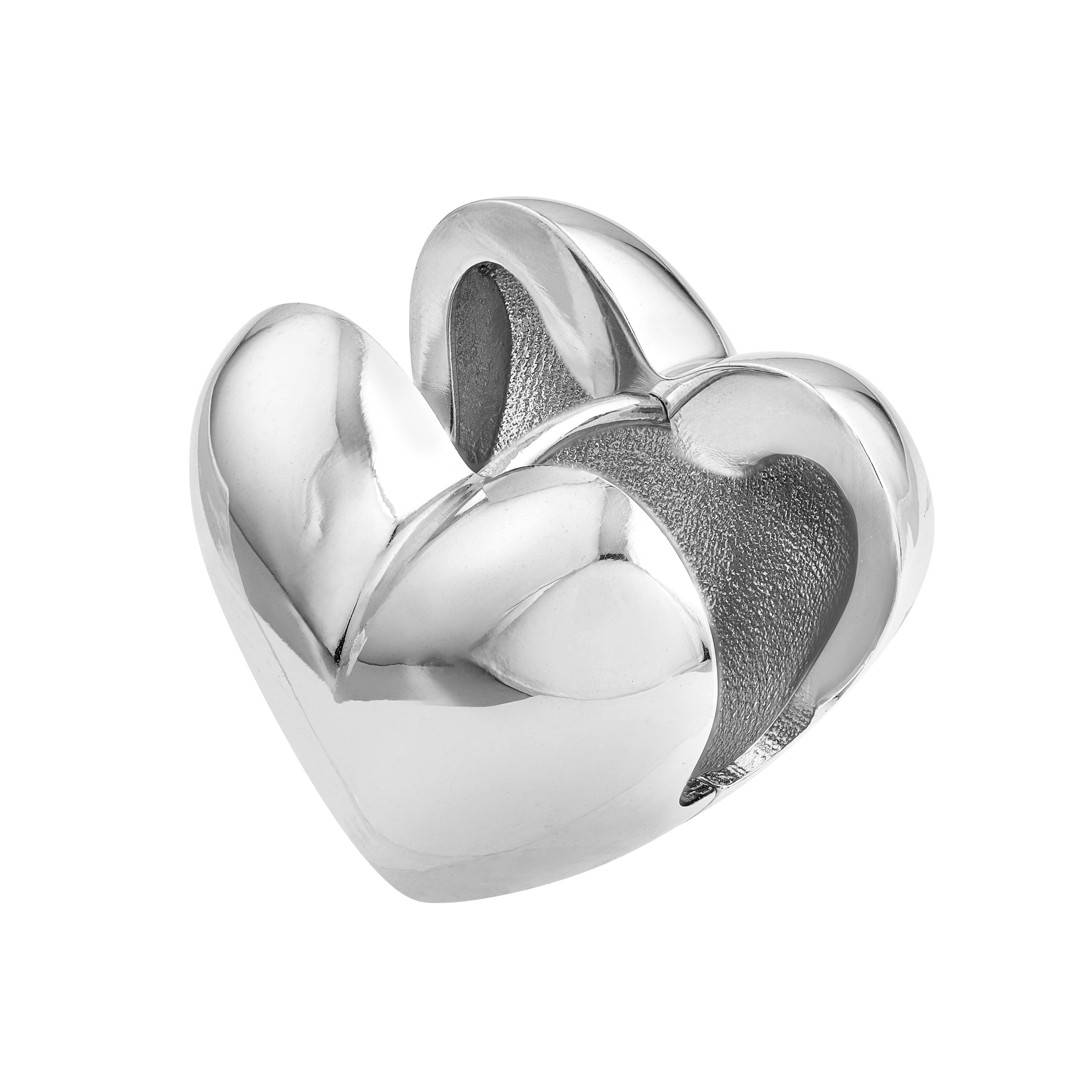 The Darling - 925 Sterling Silver Puff Heart Hoops