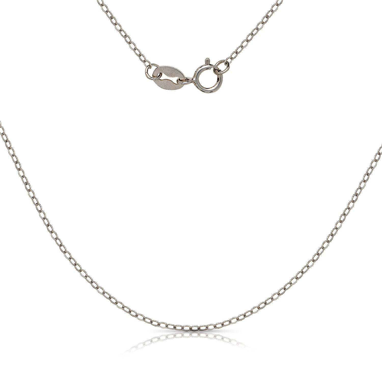 14K White Gold 18" Large Polished Flared Cross Necklace - 19x30mm