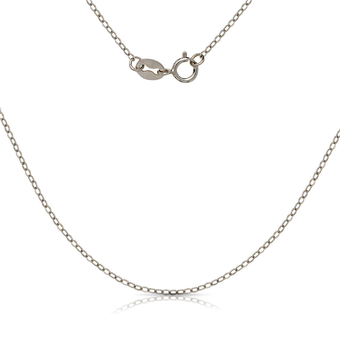 14K White Gold 18" Large Polished Flared Cross Necklace - 19x30mm